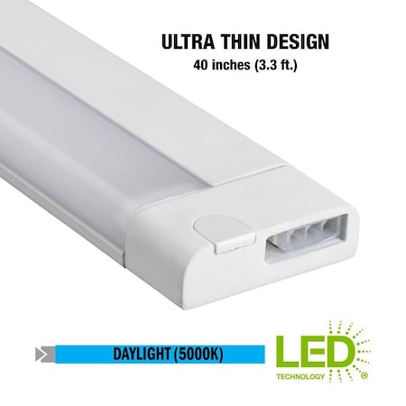 Eti ETI 40 in. L White Plug-In LED Under Cabinet Light Strip 1050 lm 535091610